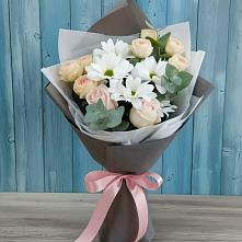 Букет цветов из:  Хризантемы и Розы в Тогучине