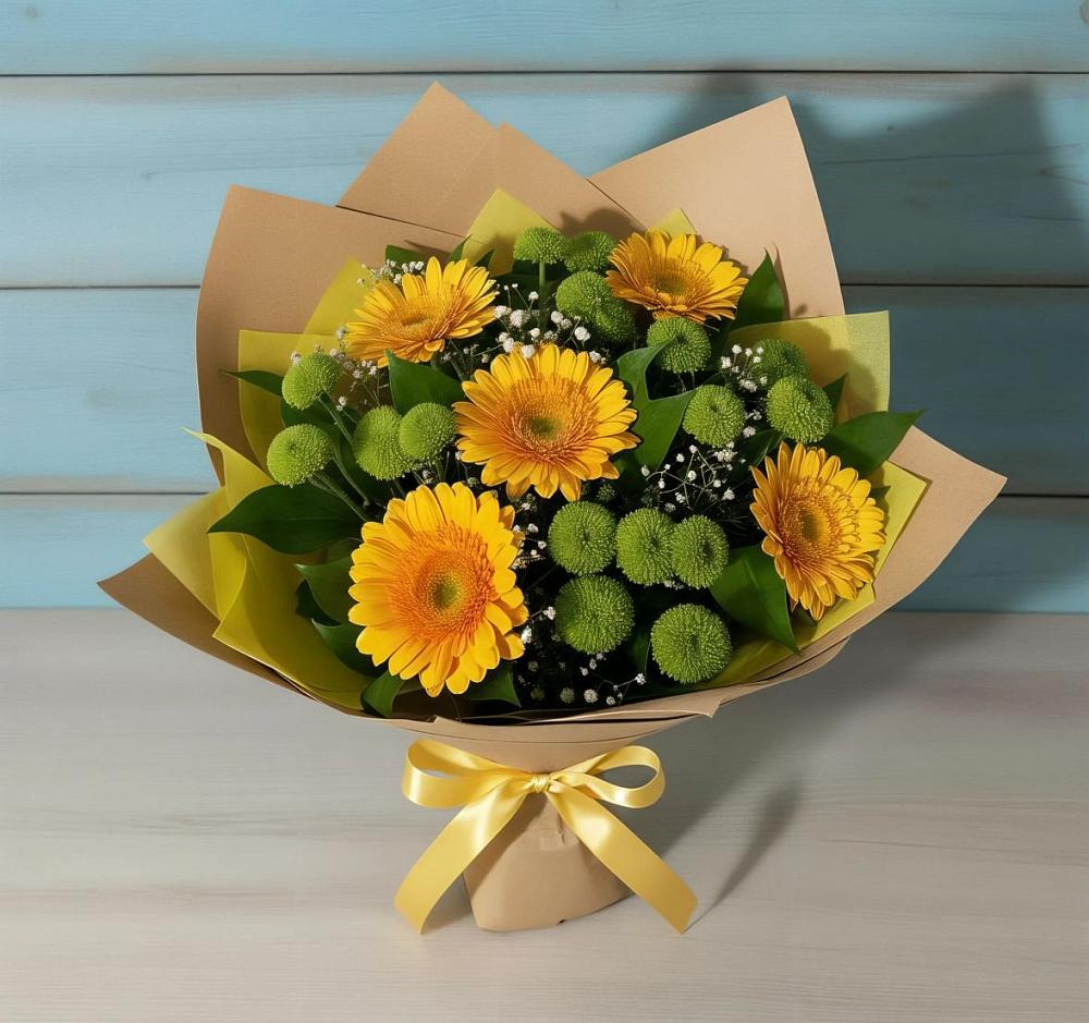 Букет цветов из: Герберы и Хризантемы в Тогучине