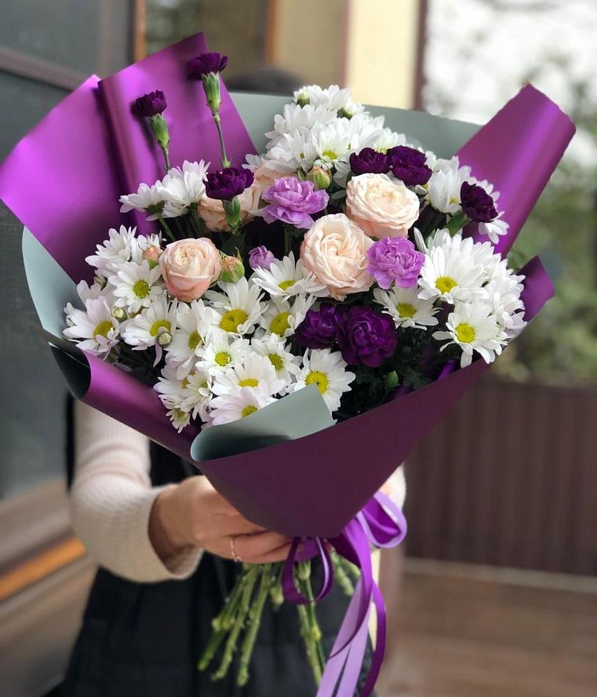 Букет цветов из: Хризантемы, Гвоздики и Розы в Тогучине