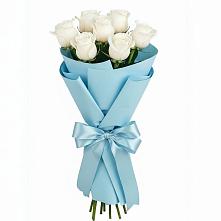 Букет 7 белых роз Проуд в Тогучине