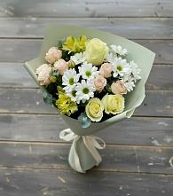 Букет цветов из:  Альстромерии, Розы и Хризантемы в Тогучине
