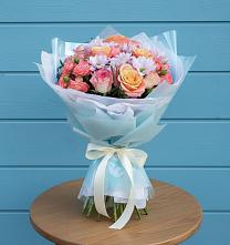 Букет цветов из:  Хризантемы и Розы в Тогучине